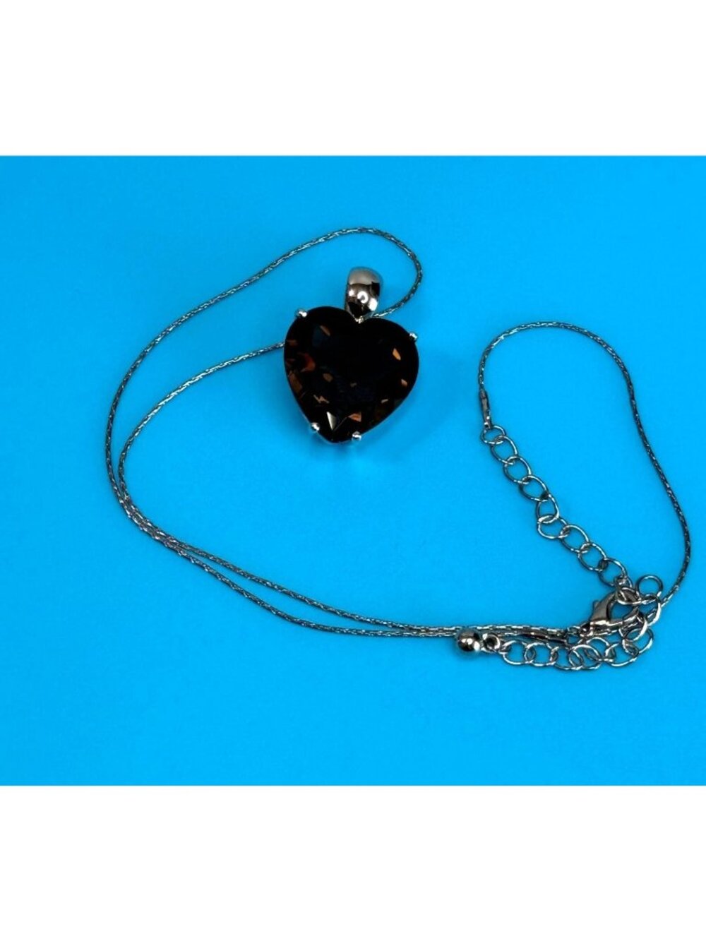 Chateau D'Argent David Sigal Smoky Quartz Heart Sterling Pendant Canada - Picture 4 of 9